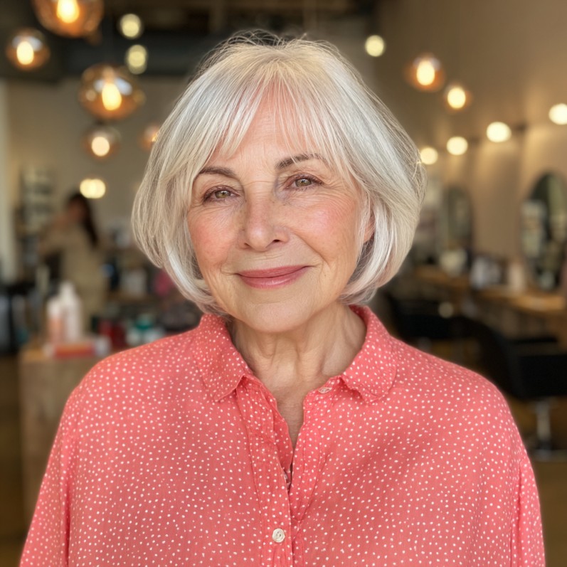 Softly Layered Floating Bob with Gentle Movement