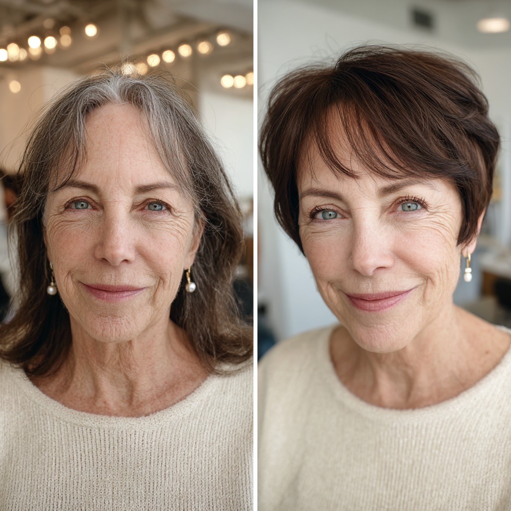 Charming Brunette Pixie with Soft Textured Layers