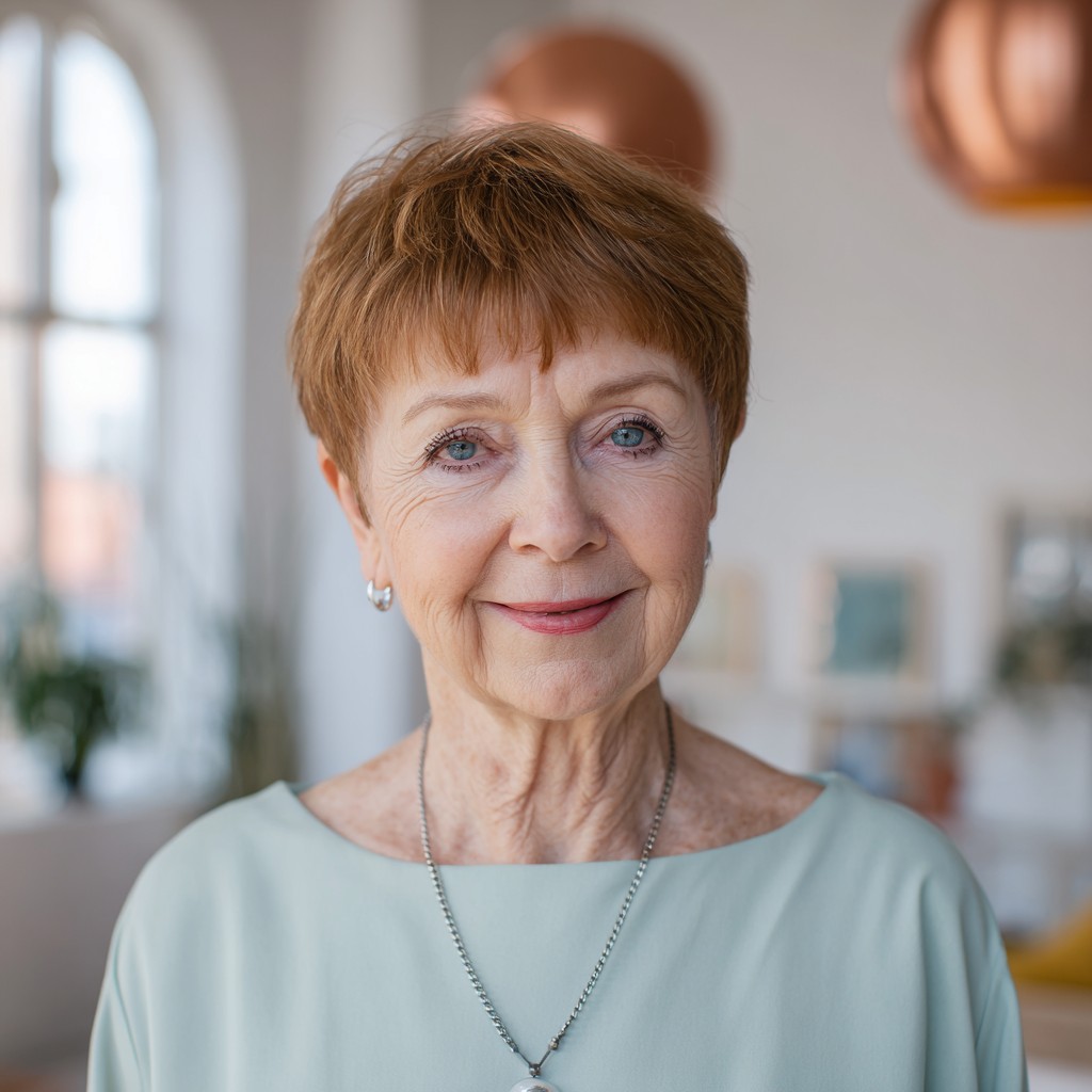 Charming Textured Baby Bangs with Short Layered Cut