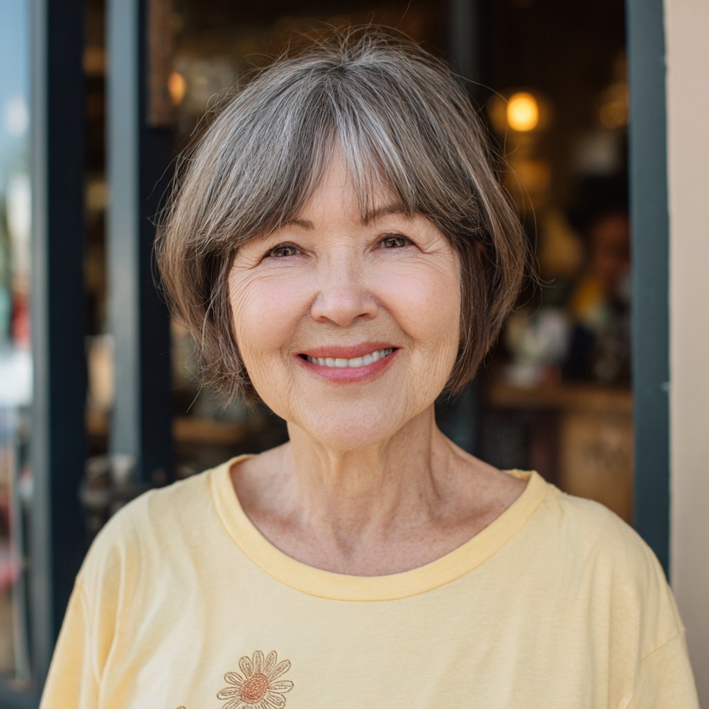 Charming Textured Bob with Soft Feathered Bangs