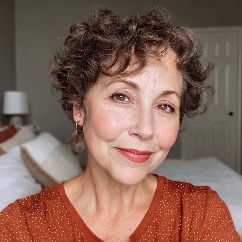 chic curly short bob with soft layers