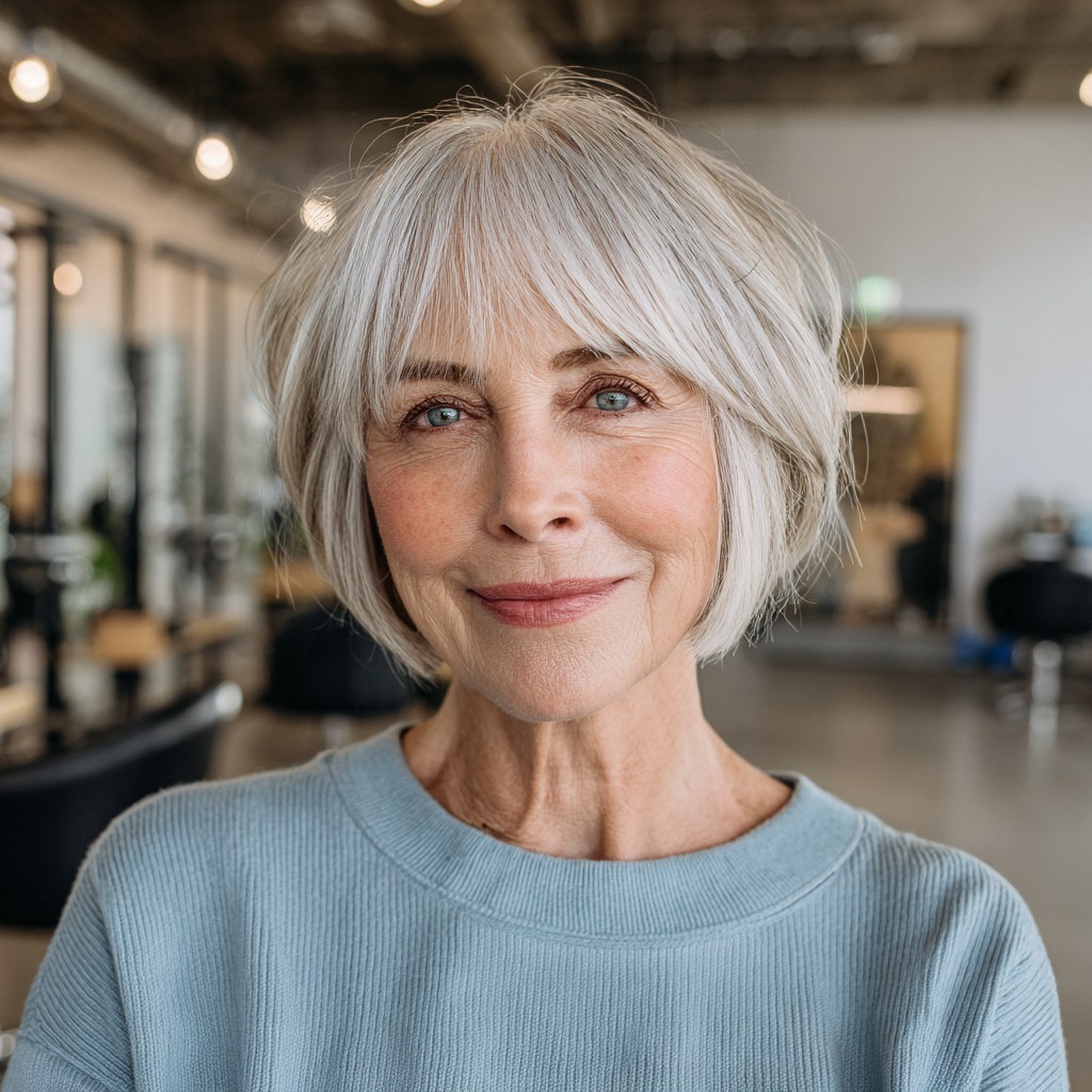 Chic Layered Bob with Soft Bangs