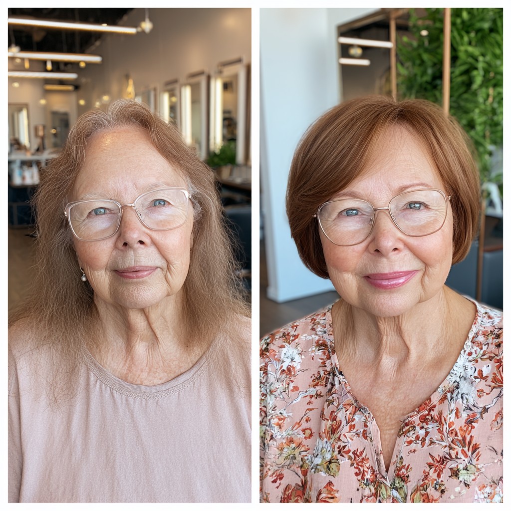 Chic Rounded Bob with Warm Highlights