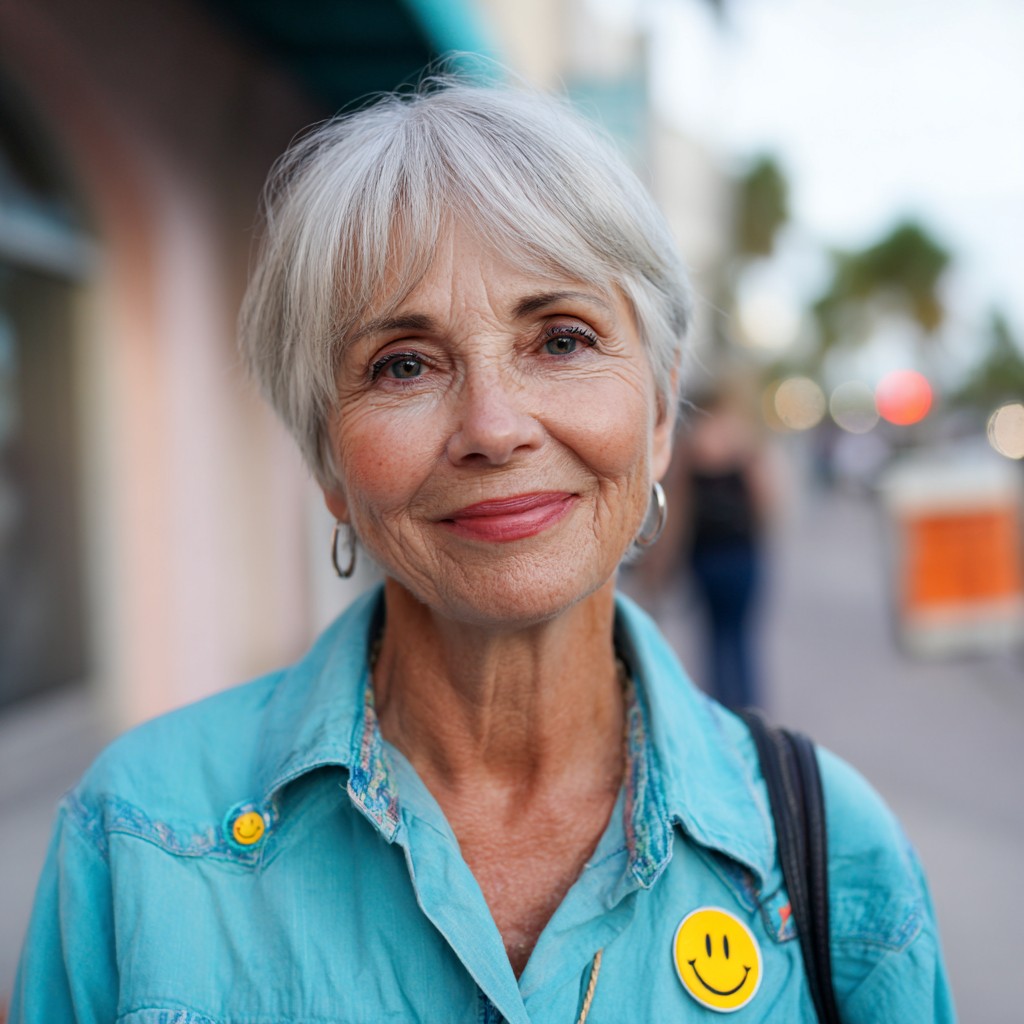 Chic Silver Fringe Cut with Soft Texture