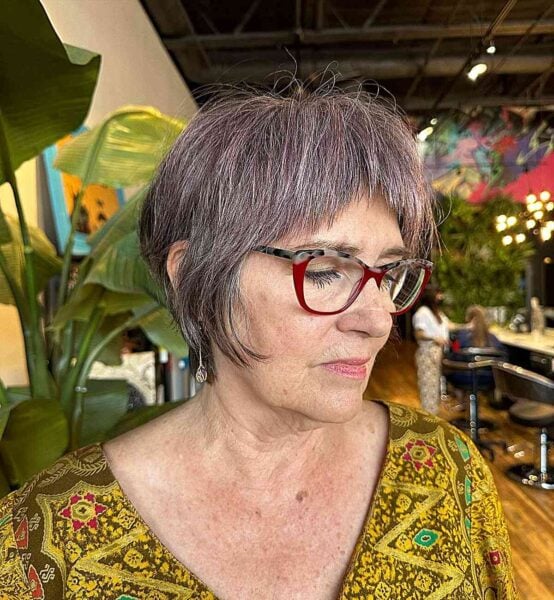 Chic Textured Baby Bangs with Soft Layers