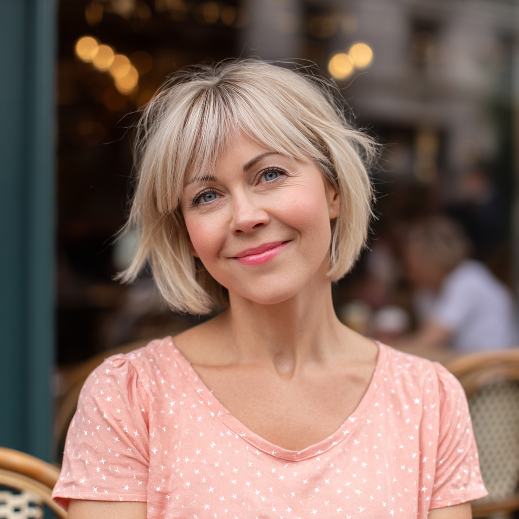 Chic Textured Blonde Bob with Effortless Layers