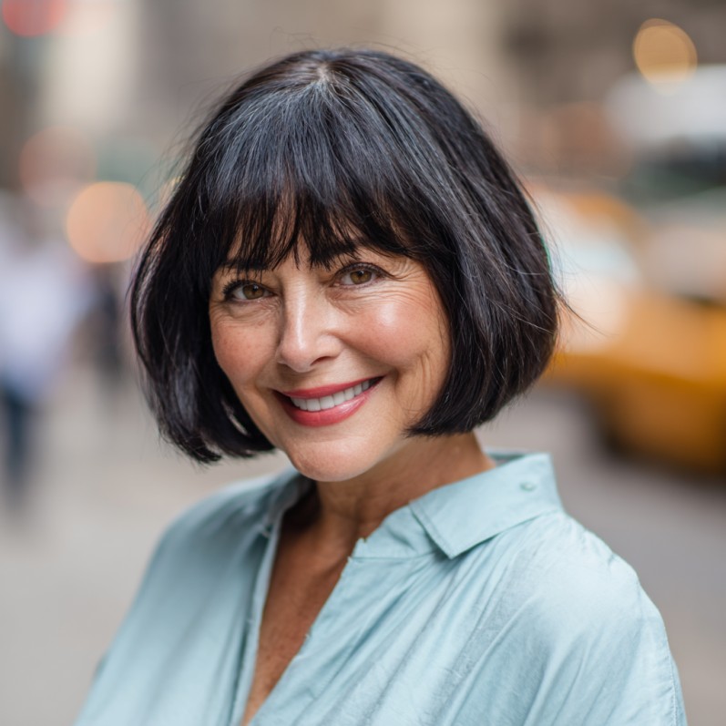 Chic Textured Bob with Soft Choppy Bangs