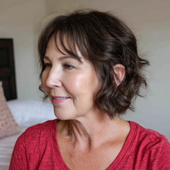 Chic Textured Bob with Soft Curls