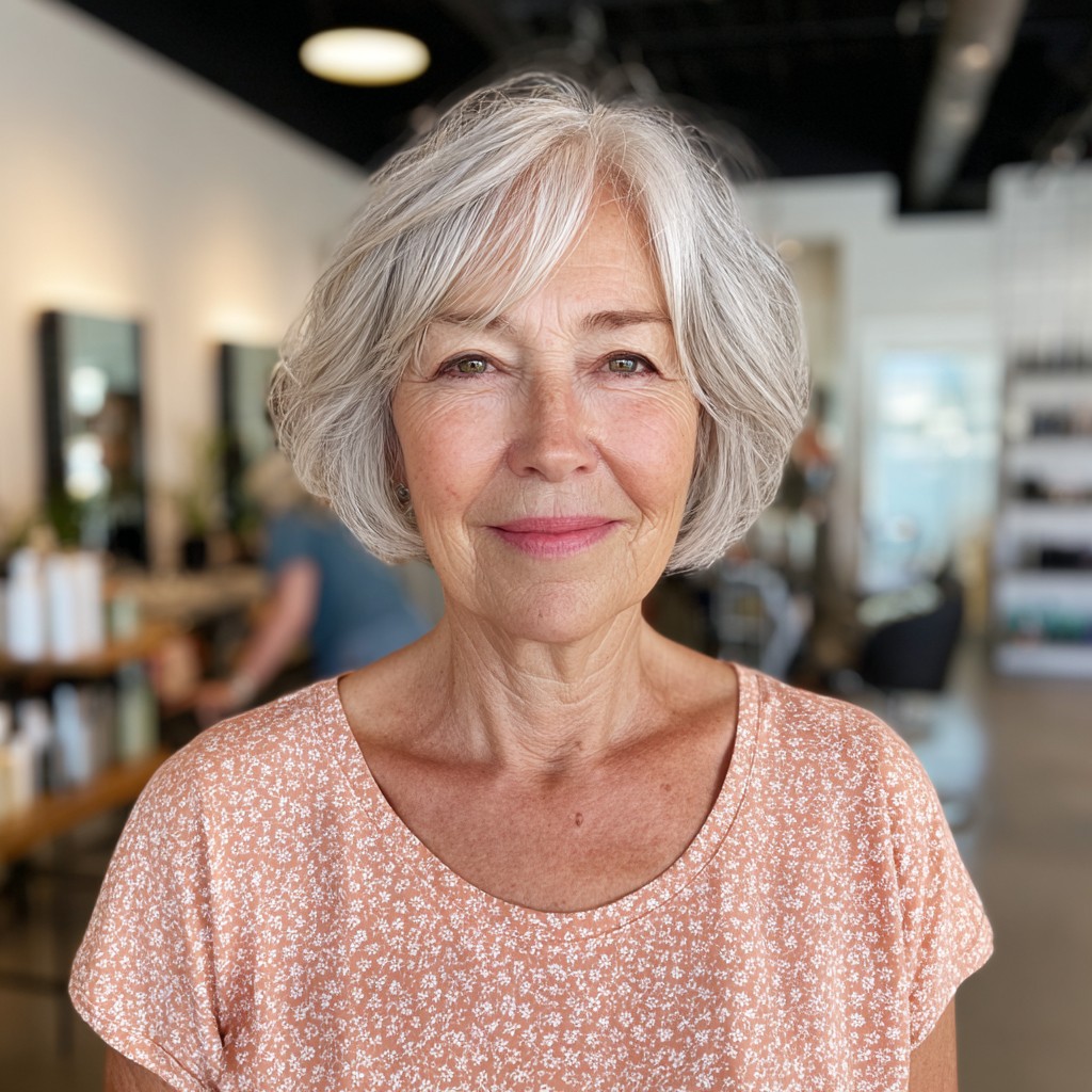 Chic Textured Bob with Wispy Bangs