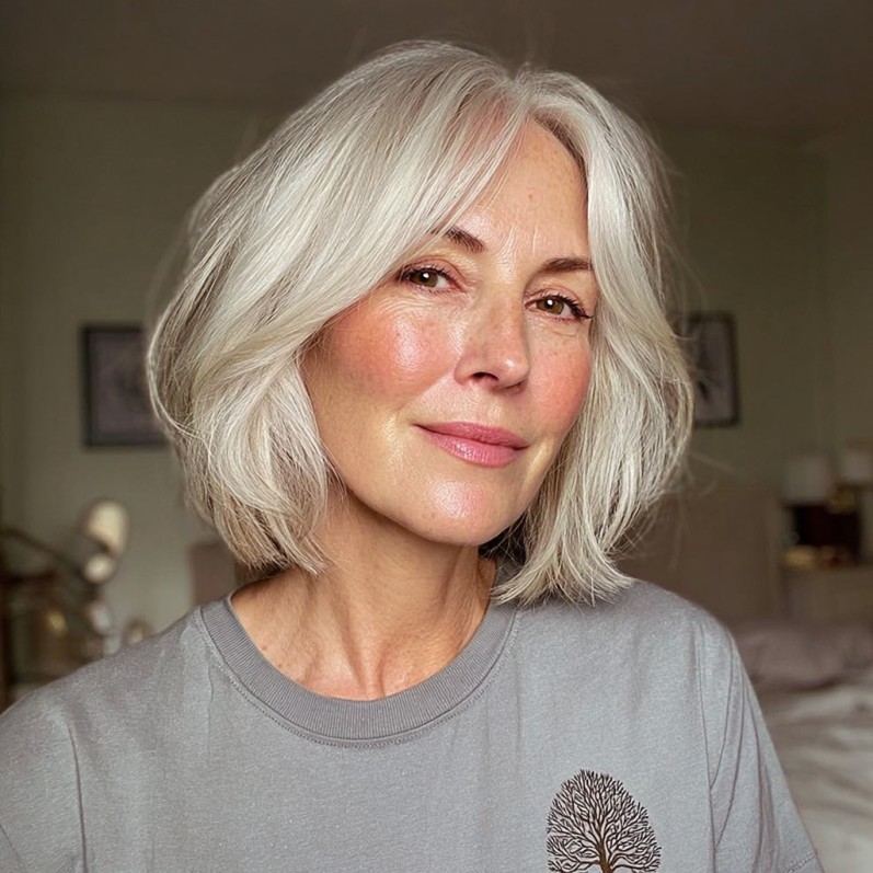 Chic Textured Floating Bob with Soft Movement