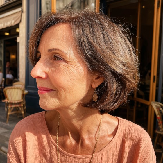 Chic Textured Lob with Subtle Highlights