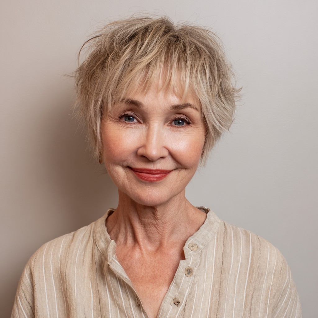 Chic Textured Pixie Cut with Feathered Ends