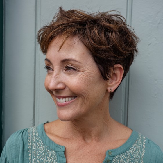 Chic Textured Pixie Cut with Wispy Layers