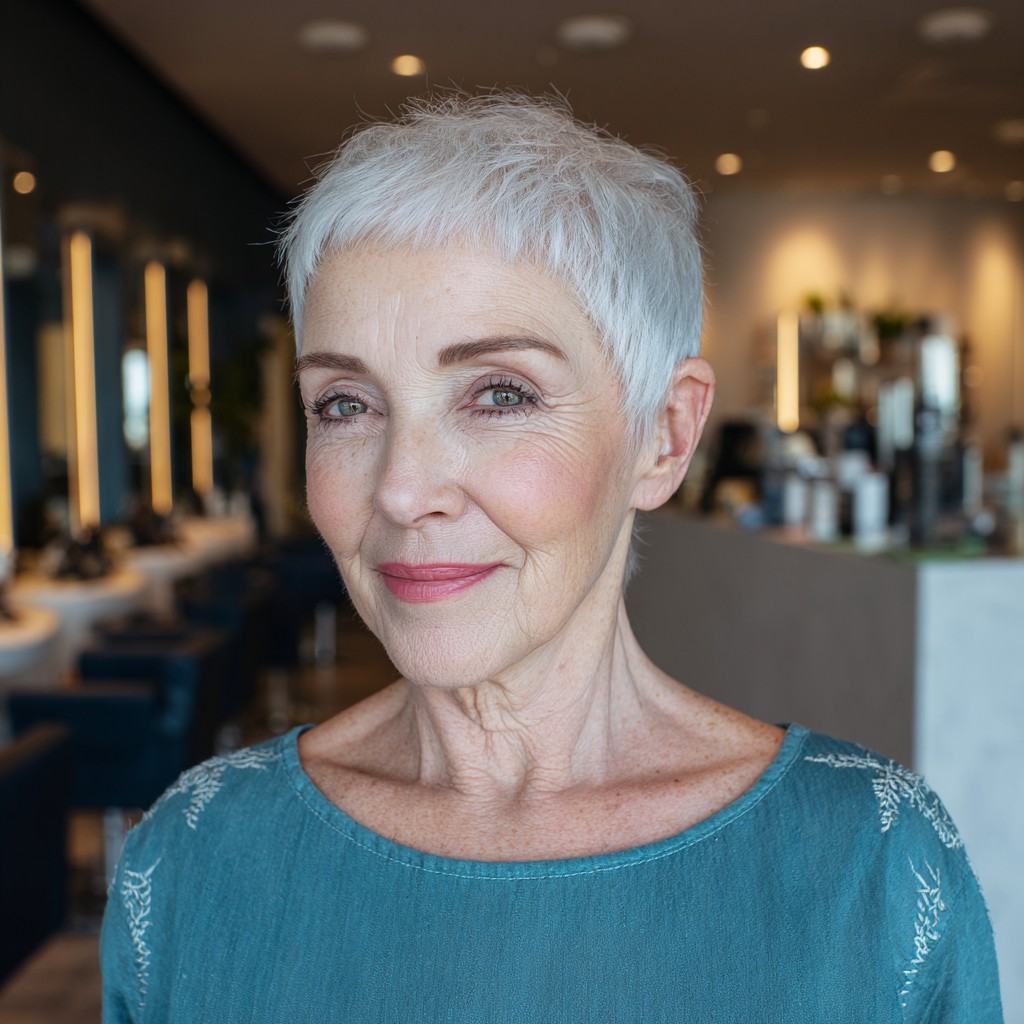 Chic Textured Short Pixie with Baby Bangs