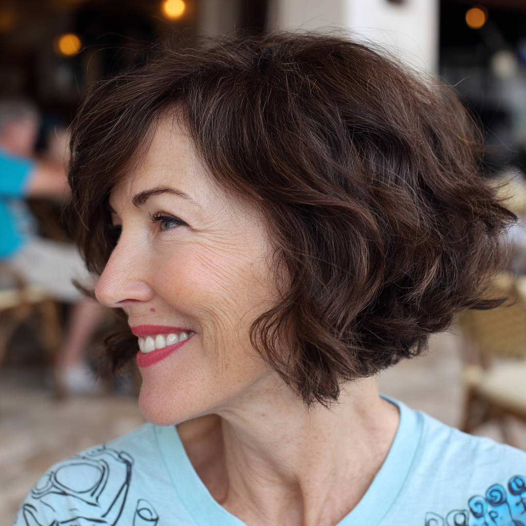 Chic Textured Wedge Bob with Soft Curls