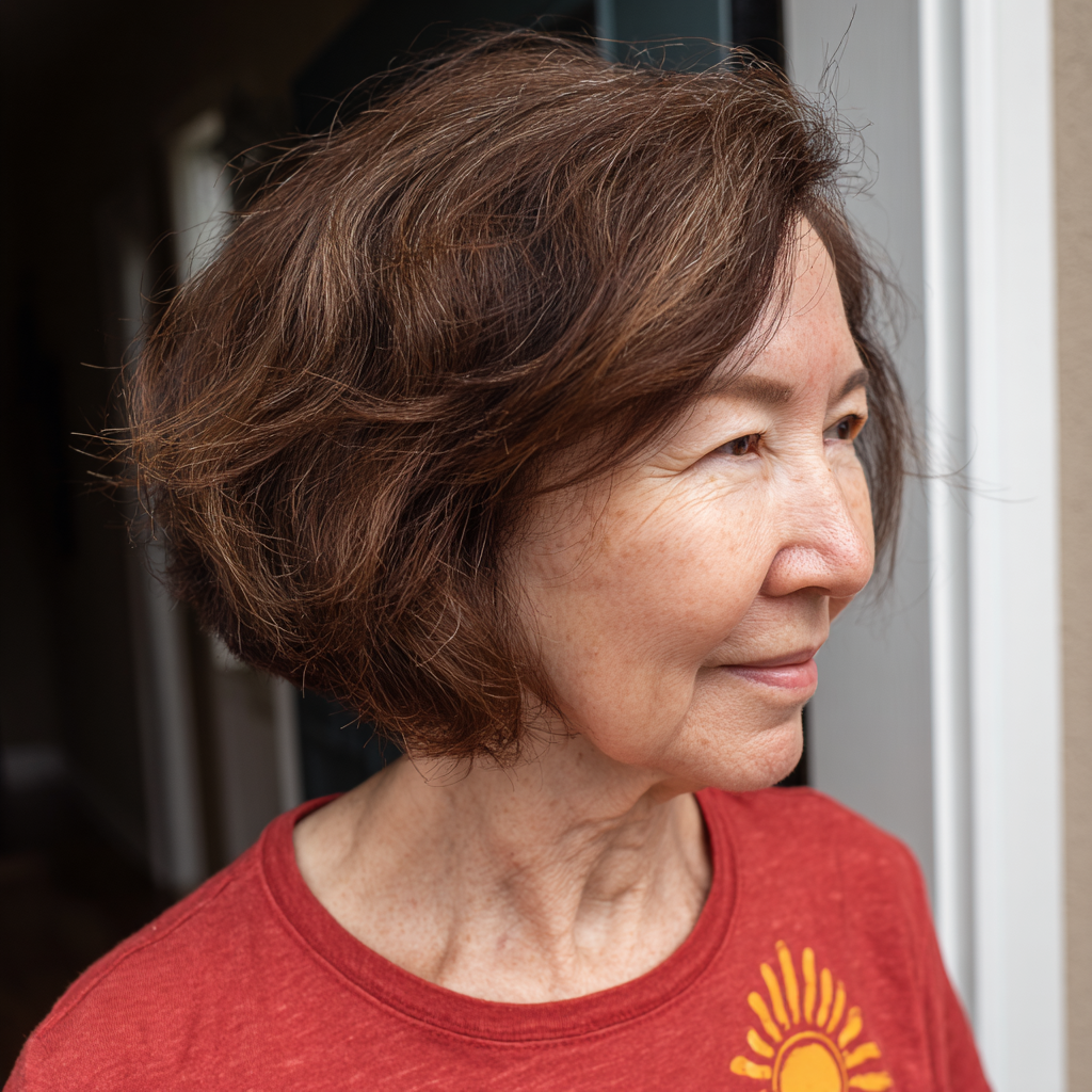 Chic Textured Wedge Bob with Subtle Dimension