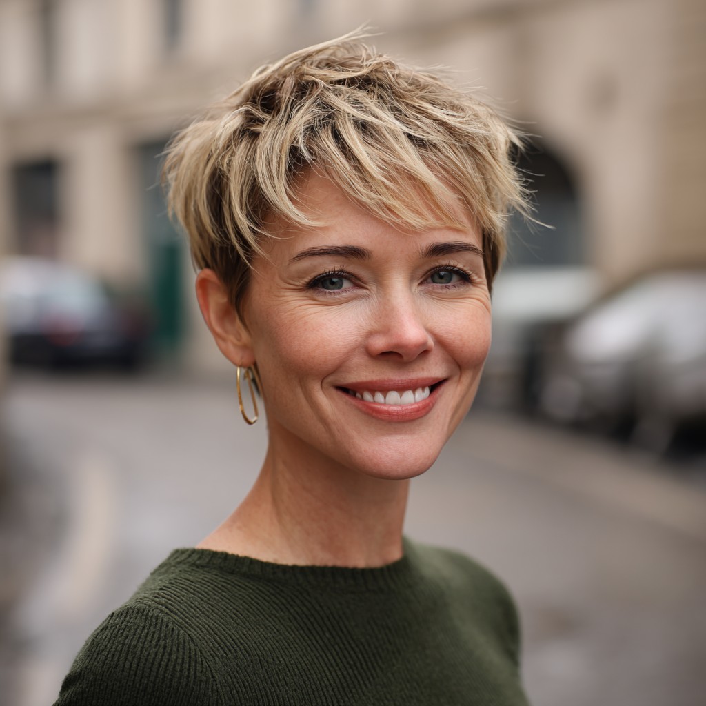 Dynamic Textured Pixie with Subtle Highlights