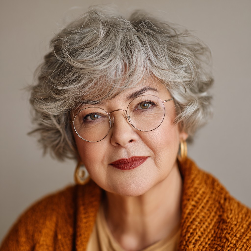 Effortlessly Tousled Silver Pixie Bob with Soft Waves
