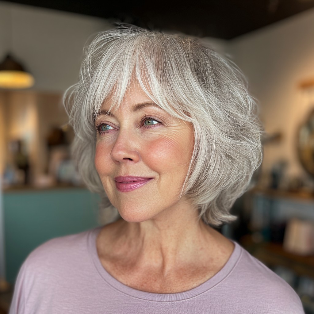 Elegant Textured Shaggy Bob with Subtle Layers