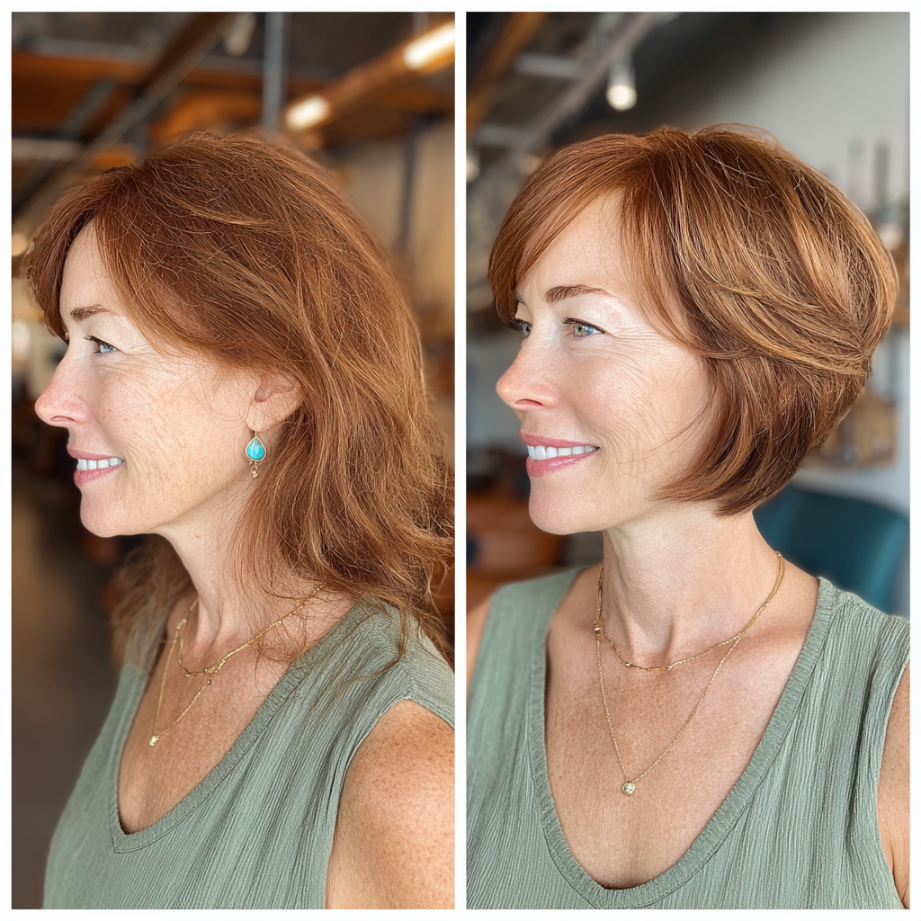 Modern Copper Wedge Bob with Subtle Layers