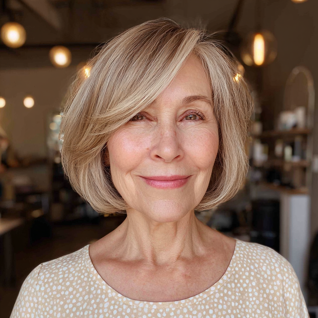Modern Textured Blonde Bob with Subtle Layers