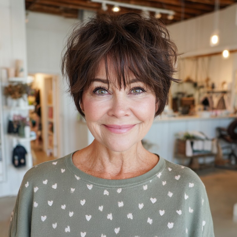 Playful Textured Pixie with Soft Choppy Bangs