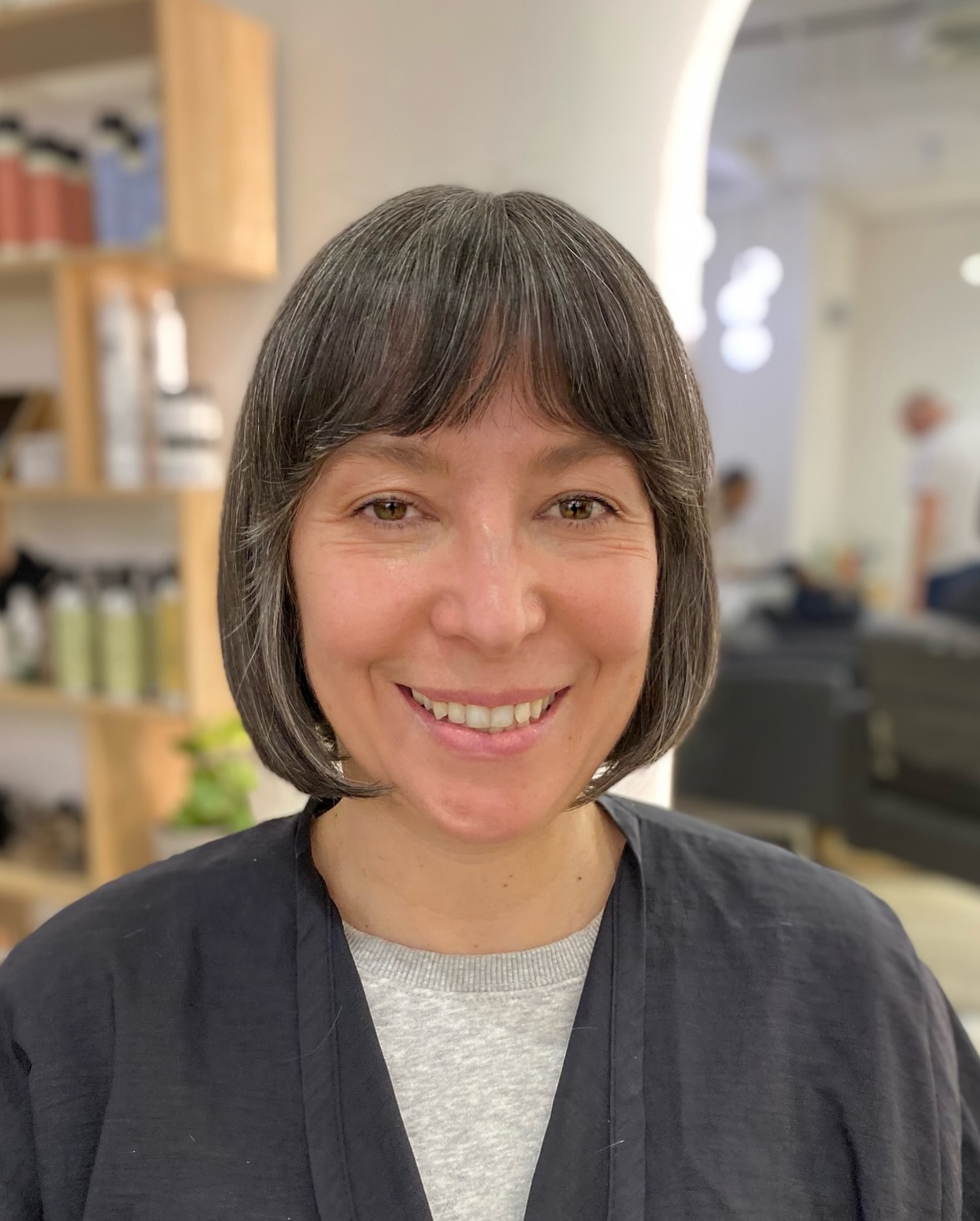 Sleek Neck-Length Bob with Soft Bangs