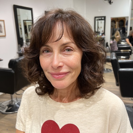 Softly Curled Shoulder-Length Cut with Face-Framing Layers