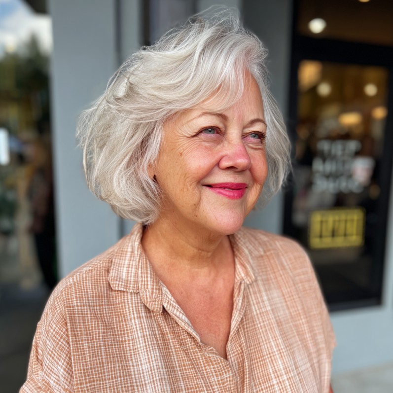 Softly Layered Floating Bob with Natural Movement