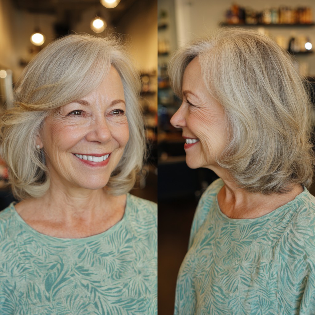 Softly Layered Shoulder-Length Bob with Gentle Volume