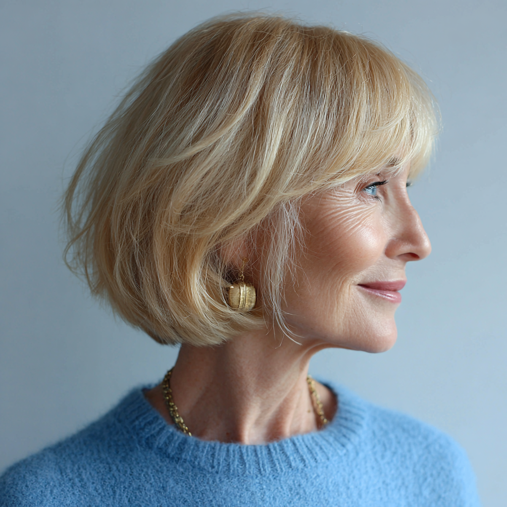 Softly Layered Wedge Bob with Subtle Textured Ends