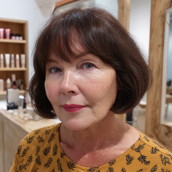 Softly Textured Bob with Gentle Bangs