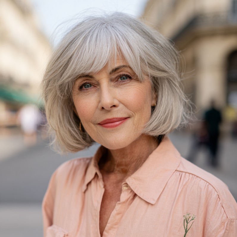 Softly Textured Floating Bob with Face-Framing Layers