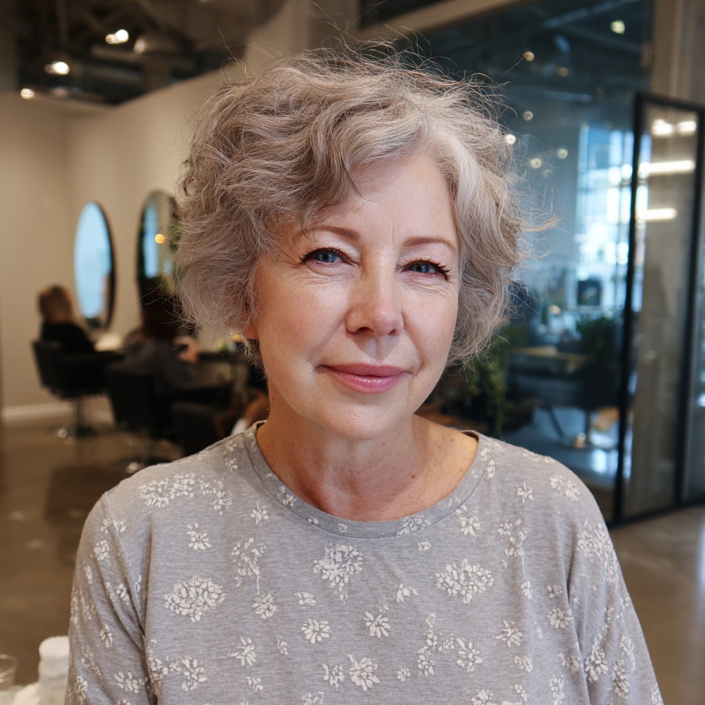 Softly Tousled Textured Pixie Bob for Mature Women