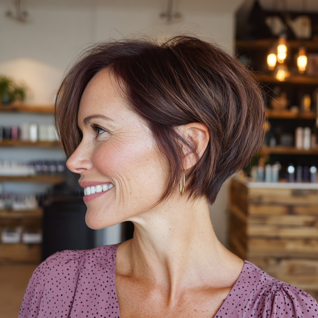 Stylish Asymmetrical Pixie Cut with Rich Chocolate Tones