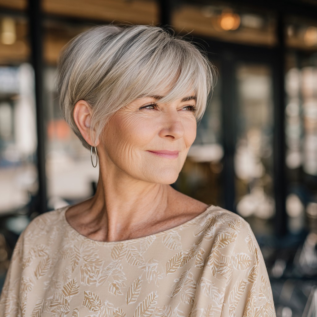 Stylish Short Layered Pixie Cut with Soft Bangs