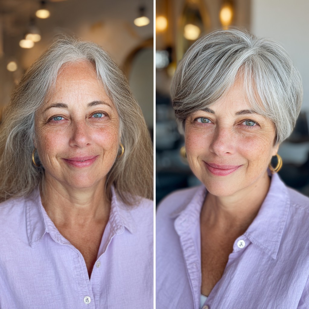 Stylish Textured Silver Pixie with Subtle Layers