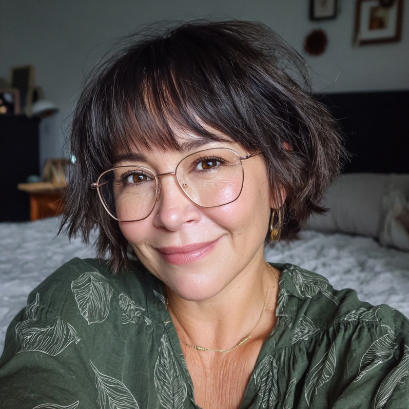 Textured Choppy Bob with Soft Wispy Bangs