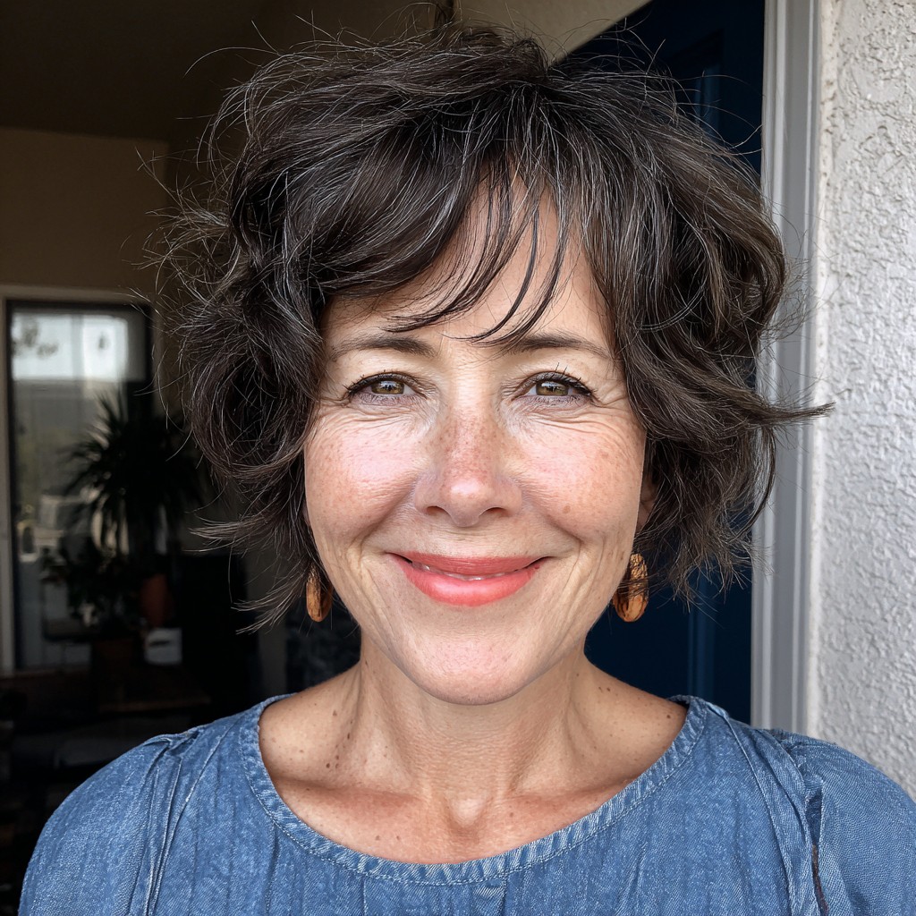 Textured Layered Bob with Face-Framing Highlights