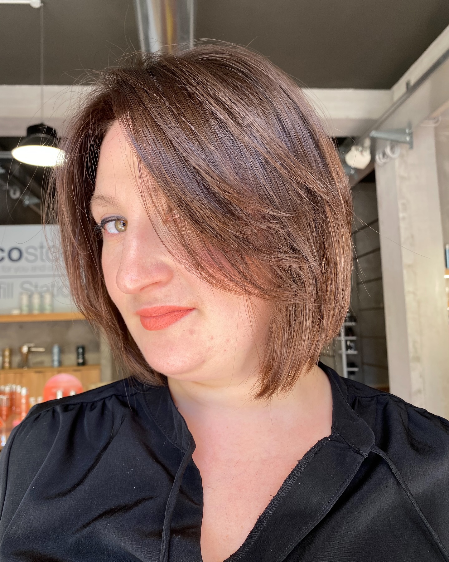 Textured Neck-Length Bob with Subtle Highlights