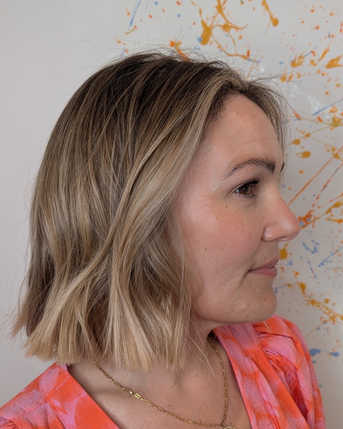 Textured Neck-Length Bob with Subtle Waves