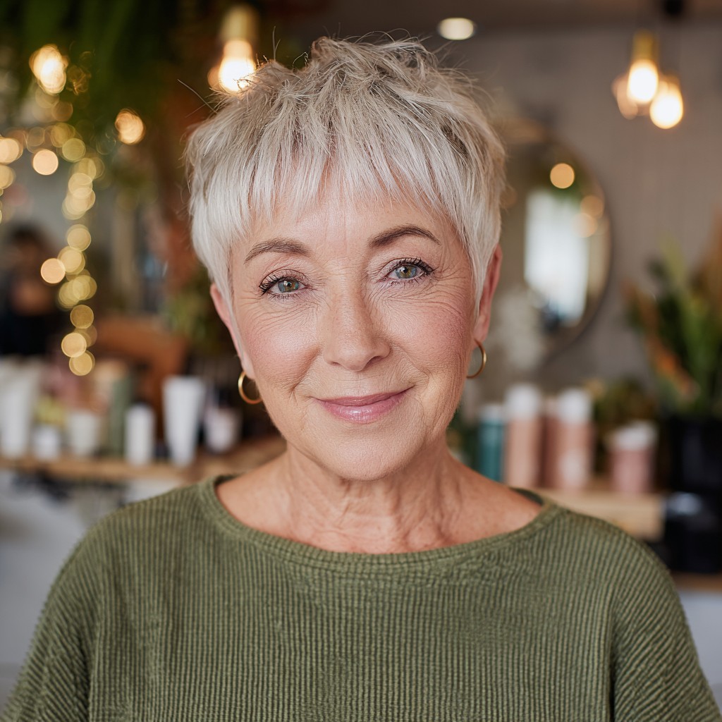 Textured Pixie Cut with Subtle Baby Bangs