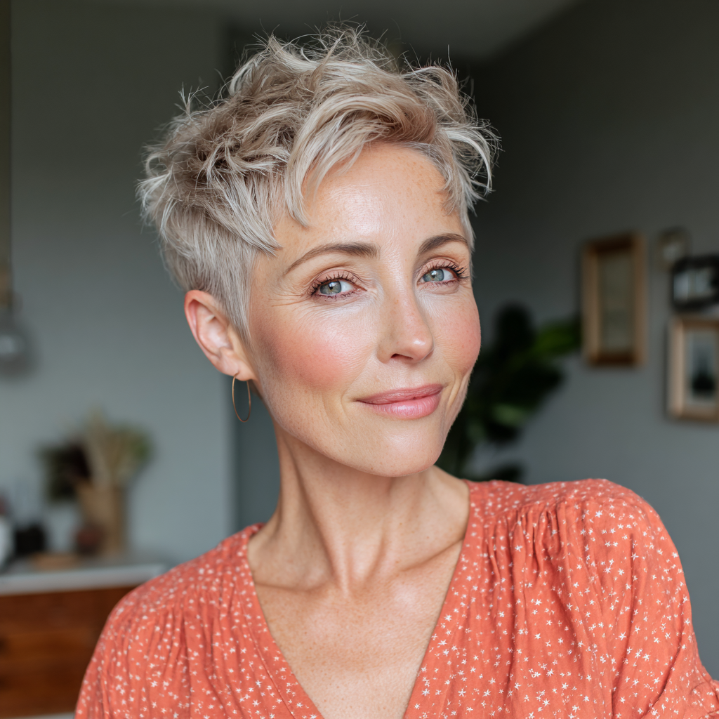 Textured Short Blonde Crop with Lived-In Layers