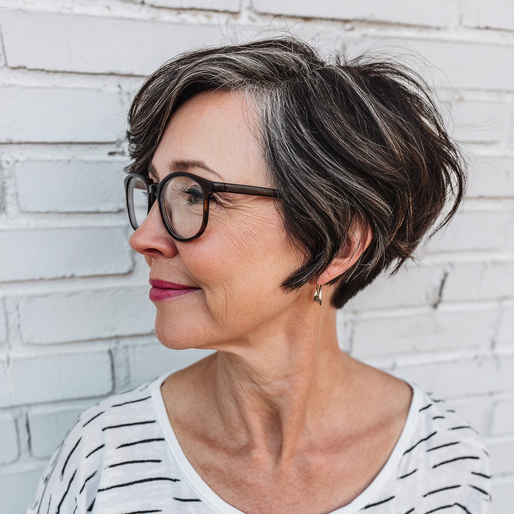 Textured Short Bob with Subtle Highlights