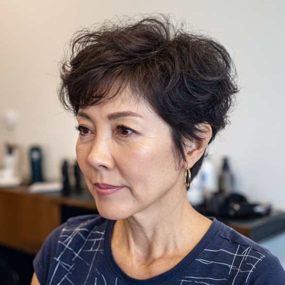 Textured Short Crop with Effortless Volume