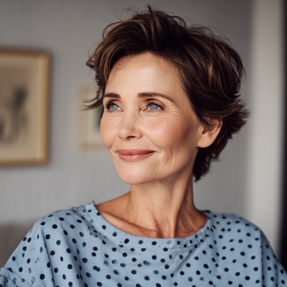 Textured Short Crop with Soft Volume