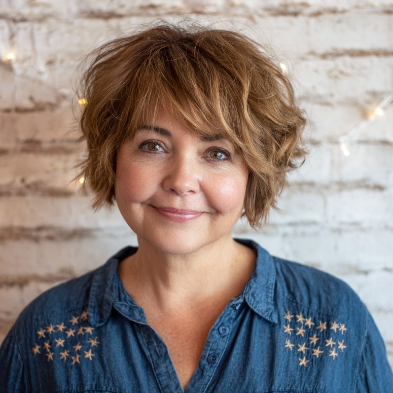Textured Short Cut with Soft Choppy Bangs