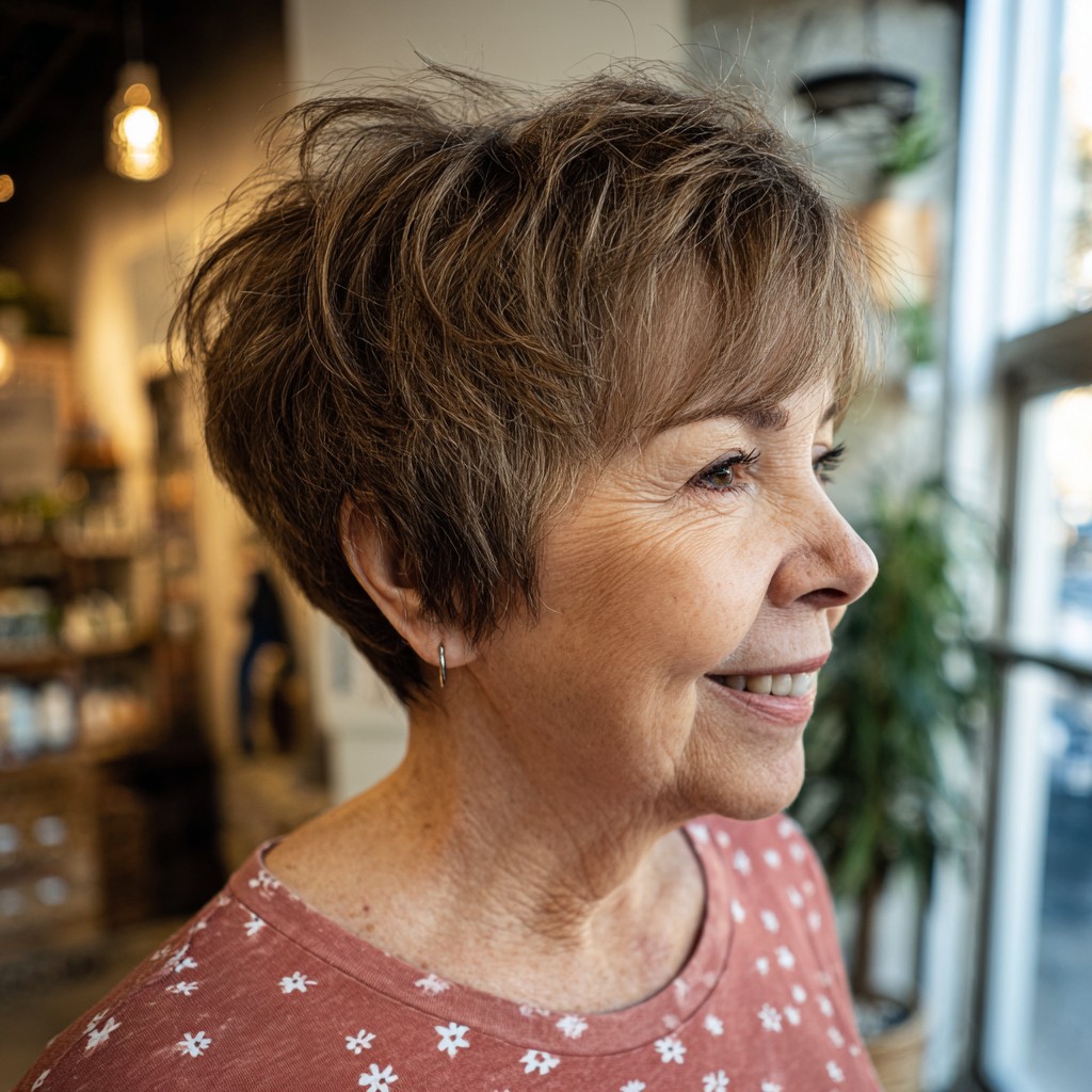 Textured Short Pixie Bob with Soft Layers