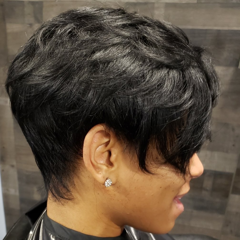 Textured Short Pixie with Side-Swept Bangs