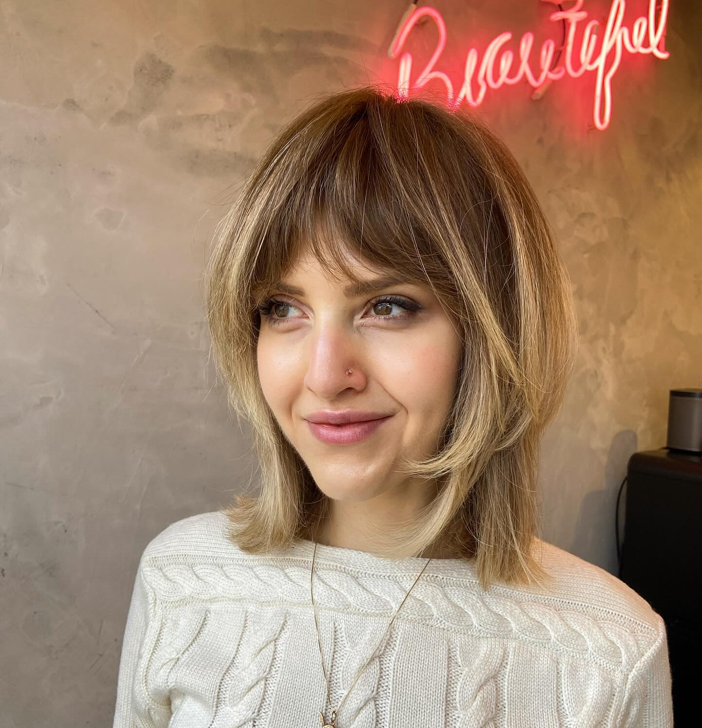 Textured Wispy Bob with Soft Bangs
